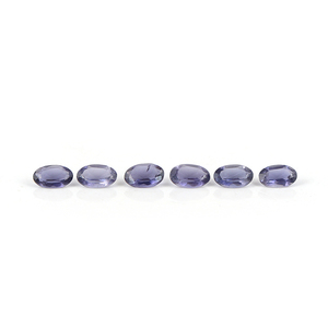 Pierres précieuses naturelles Iolite bleue 6x4mm, taille ovale, facettées, pierres brutes certifiées par un tiers, vente en gros Gopika Exports pour la bijouterie - Product Image 1