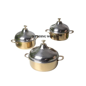 Juego de Tres Ollas Calientes de Primera Calidad, Hechas a Mano, Forma Redonda, Diseño Nuevo, Calentador de Comida de Metal - Product Image 5