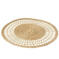 Assiette de Présentation en Rotin pour Grossistes – Écologique, Résistante à la Chaleur, Taille Personnalisée, Design Moderne, Blanc et Marron, Décorative pour Mariages