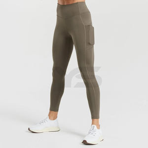 Ropa deportiva de cintura alta para mujer, mallas ajustadas para entrenamiento, diseño liso a la moda, logotipo personalizado, pantalones de gimnasio, mallas de Yoga informales - Product Image 2
