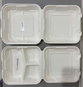 Reusable Biodegradable Bagasse 13 X 6 Clamshell <b>Lunch</b> <b>Box</b> with Lid Takeaway Bagasse <b>Box</b> - Product Image 1