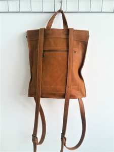 Mochila de cuero de tamaño mediano, bolsa de viaje con diseño de tapa enrollable, mochila Vintage para ordenador portátil, paquete diario, - Product Image 3