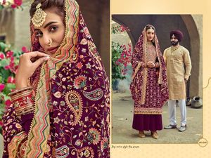 Dernier créateur indien personnalisable Party Wear Top Sharara Dupatta Broderie Travail Salwar Vêtements en gros Occasions spéciales - Product Image 5