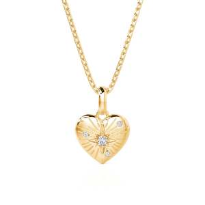 Collier personnalisé Jeulia avec pendentif cœur gravé et pierre de naissance, simple et élégant pour tous les jours - Product Image 1
