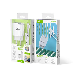 2.4A 1M 12W iPhone chargeur TC-138-IP adaptateur ABS blanc Câble de charge électrique USB - Product Image 2