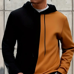 Nouvel arrivage en gros de sweat à capuche pour hommes en molleton Colorblock dernier modèle de haute qualité et léger avec impression de logo personnalisé 2025 - Product Image 3
