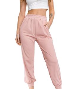 Pantalones de chándal para correr de algodón/poliéster ligeros para mujer Logotipo oscuro Recién llegado Streetwear Bolsillos laterales lisos Casual OEM - Product Image 1