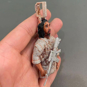 จี้เพชรตัวอักษรฮิปฮอป VVS Moissanite ทำมือในราคาที่ดีที่สุดด้วยวัสดุทอง10K/14K - Product Image 3