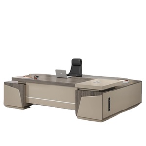 Bureau de direction en forme de L pour PDG moderne Bureau de patron Table de gestion de meubles de bureau de haute technologie - Product Image 1