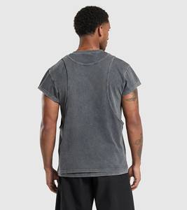 Nueva llegada personalizada de los hombres de lavado ácido Vintage Logo camiseta de impresión gráfica de gran tamaño de algodón Streetwear entrenamiento uso al aire libre comodidad - Product Image 2
