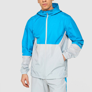 Ensemble de survêtement de sport d'extérieur respirant imperméable de haute qualité ODM, col montant, fermeture éclair, léger, coupe-vent - Product Image 1