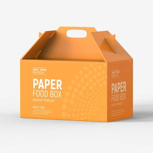 TH CBB-455 Boîte de nourriture à emporter jetable personnalisée avec poignée Emballage en papier écologique pour déjeuner collation dessert - Product Image 1