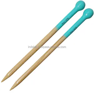 Color Knitting Needles Ball design custom needles interchangeable fixed straight single point all length and diameter in wood