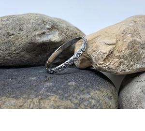 Silver <b>Thin</b> Boho <b>Ring</b> for Women Solid Simple Minimalist Band Dainty Stackable Handmade Silver Jewelry for Daily Wear and Gifts - Product Image 3