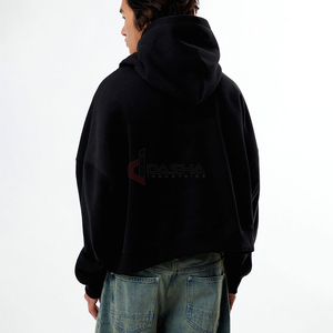 Venta al por mayor de Sudadera con capucha de gran tamaño Hombres de peso pesado Logotipo personalizado Cropped Boxy Fit Streetwear Pullover - Product Image 2