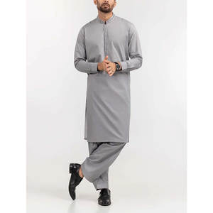 High Quality 100% Cotton Sherwani Suits for Men Customizable Traditional Muslim <b>Top</b> Breathable Collar Plus Size Salwar Kameez - Product Image 2