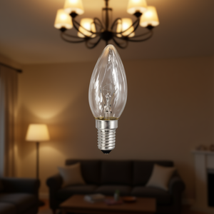 CLEAR 60W 125-130V E14 Incandescent <b>Bulb</b> Clear Candle Design - Product Image 3