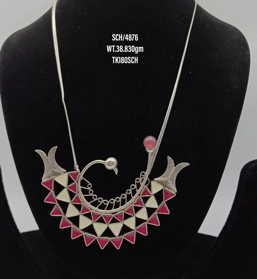 Catene all'ingrosso della fabbrica catena in argento Sterling 925 con pavone rosa per ciondolo a catena con collana di gioielli