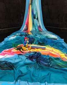 Bollywood Designer's Satin Silk Saree Indian Boutique's Latest Ethnic Wear Collection Impresión digital Work Trendy Bridal Sari BD - Product Image 4