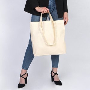 ถุงผ้าคอตตอนดิบแบบใช้ซ้ำได้ Bag-19W X 16ชม. x 4D รีไซเคิลได้สำหรับตลาด - Product Image 5