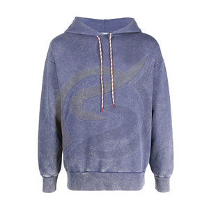 Sweat à capuche de lavage à l'acide OEM pour hommes, surdimensionné, en coton, délavé en teinture, - Product Image 4