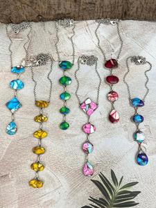 สร้อยคอหินหลายชิ้นทำด้วยมือเงินสเตอร์ลิงพร้อมอัญมณีหลากสีเครื่องประดับช่างฝีมือสำหรับผู้หญิงและเด็กผู้หญิง - Product Image 2