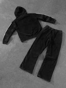 Ensemble de Survêtement à Capuche et Pantalon de Survêtement avec Fermeture à Glissière Respirant Imprimé Design 2025 Personnalisé pour l'Hiver - Product Image 2