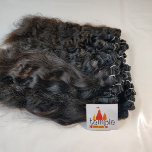 Perruque ondulée en cheveux humains naturels noirs, double trame, fabriquée en Inde, pour femmes - Product Image 4