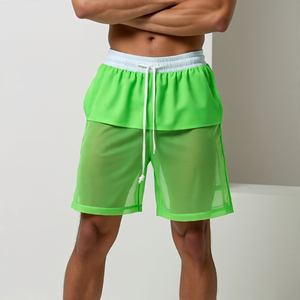 See Through Sheer Mesh Shorts Tight Summer Mujeres Color sólido Sexy Club-Wear Pantalones cortos transparentes Niños - Product Image 6