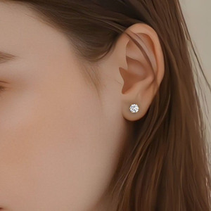 Boucles d'oreilles clous rondes en or blanc 18 carats avec diamant de laboratoire de 2 carats, couleur D, clarté VS, 3 grammes, bijoux fins tendance pour femmes, vente en gros - Product Image 1