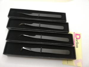 Pinzas Profesionales Dorlon de Alta Calidad para Pestañas, de Acero Inoxidable con Recubrimiento de PU, Agarre de Diamante Negro, Pinzas Plasma para Pestañas - Product Image 3