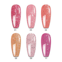 ICE NOVA vente en gros de marque privée à haute teneur en pigments couleur pêche Nail Art Gel à paillettes Ensemble de vernis à ongles en gel de couleur nude