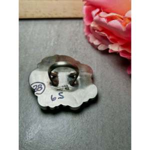 Anillo de Plata de Ley con Turquesa Mixta de Moda Ella Peters, Chapado en Oro Rosa de 18K, Corte Ovalado, Bisel de Diamantes, Talla 6.75, Regalo Perfecto - Product Image 4