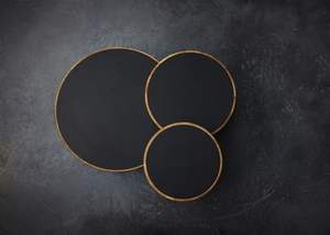 Posavasos circulares simples de madera, Juego de 3 elegantes diseños naturales para Decoración de mesa de comedor, precio al por mayor, posavasos negros con madera - Product Image 4