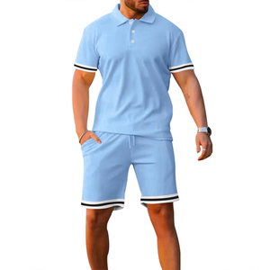 Custom Logo Striped Polo Tracksuit Set <b>Men</b> Summer T Shirts and <b>Shorts</b> Set <b>Men</b> <b>Sweat</b> Suits Outfits <b>for</b> <b>Men</b> Ropa Deportiva Hombre - Product Image 2