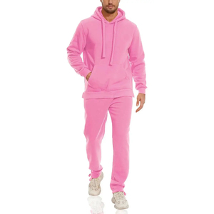 Conjunto de sudadera y pantalón de chándal OEM bordado, transpirable, de forro polar cepillado de alto gramaje, holgado, unisex, de mezcla de algodón, para otoño e invierno - Product Image 1