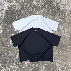 Camiseta de gran tamaño Unisex 100% algodón diseño liso ropa de calle básica holgada para hombres y mujeres tela de Jersey teñida lisa - Product Image 2