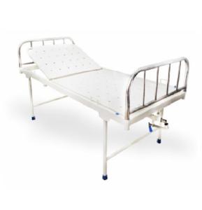 Lit d'hôpital semi Fowler manuel de qualité supérieure avec panneau laminé en acier inoxydable - Product Image 3