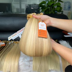 เคราตินปลายแบนต่อผม Remy เวียดนาม100% มนุษย์ผมคู่วาดบริสุทธิ์ดิบที่ยังไม่ได้ผมบริสุทธิ์ดิบ - Product Image 2