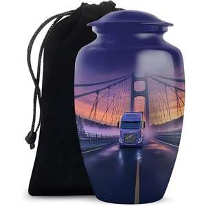 Urna conmemorativa personalizable hecha a mano con escena de festival de farol para urna de recuerdo de cenizas humanas para adultos de exportador indio - Product Image 5