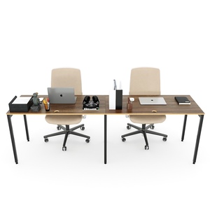 Table compacte 240x60cm pour 2 personnes, design minimaliste, en contreplaqué avec revêtement mélaminé, pieds élégants HBSL013 - Product Image 3