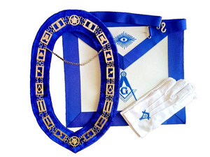 Delantal Masónico Rectangular Bordado de la Logia Azul, Modelo 2026, en Oferta, Hecho de Piel de Cordero Genuina/Tela de Algodón - Product Image 2