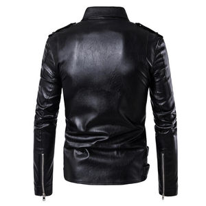 Veste en cuir décontractée pour homme de haute qualité, coupe-vent, écologique, au meilleur prix, manches longues - Product Image 5