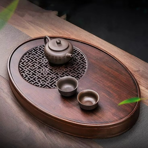 TEXTURA CEREZO MADERA Estilo nórdico Coco Palm Juego de té de madera con olla y bandeja Logotipo personalizado Juegos de tetera y taza de madera de coco - Product Image 1