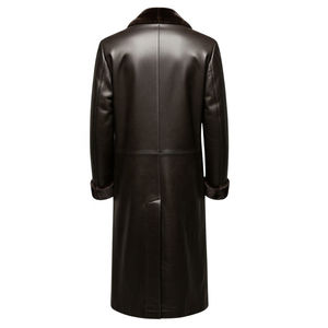 Custom Hot Selling <b>Men's</b> Casual Sheep Skin Leather Long Overcoat Winter High Quality New Design Best Selling 80% Goose Filled - Product Image 6