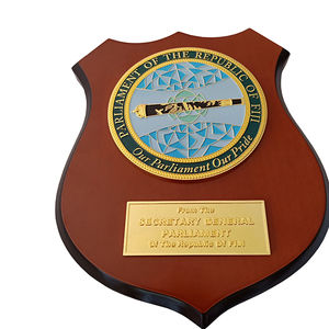 Embossed Logo <b>Wooden</b> Shield Metal Trophy Award Wood Trophies Medals <b>Plaques</b> - Product Image 5