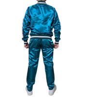 Ensemble pantalon réversible léger coupe-vent à cordon de serrage en nylon satiné brillant personnalisé de haute qualité pour homme grande taille