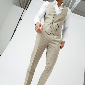 Vente en gros OEM Nouveau design de gilet de costume à col en V sans manches pour hommes, veste et gilets pour hommes - Product Image 6