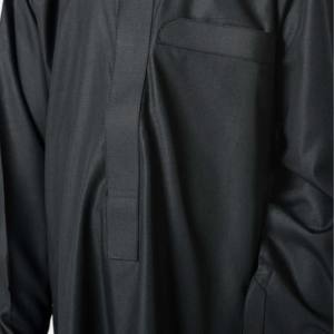 Hombres musulmanes modestos de talla grande invierno transpirable High Street Casual moderno botón frontal abierto Abaya - Product Image 2