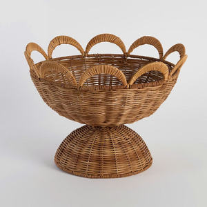 Ensemble de piédestal en rotin fait à la main, bol décoratif en osier naturel, décoration de table, rangement de bijoux, présentoir de cadeaux, artisanat écologique du Vietnam - Product Image 6